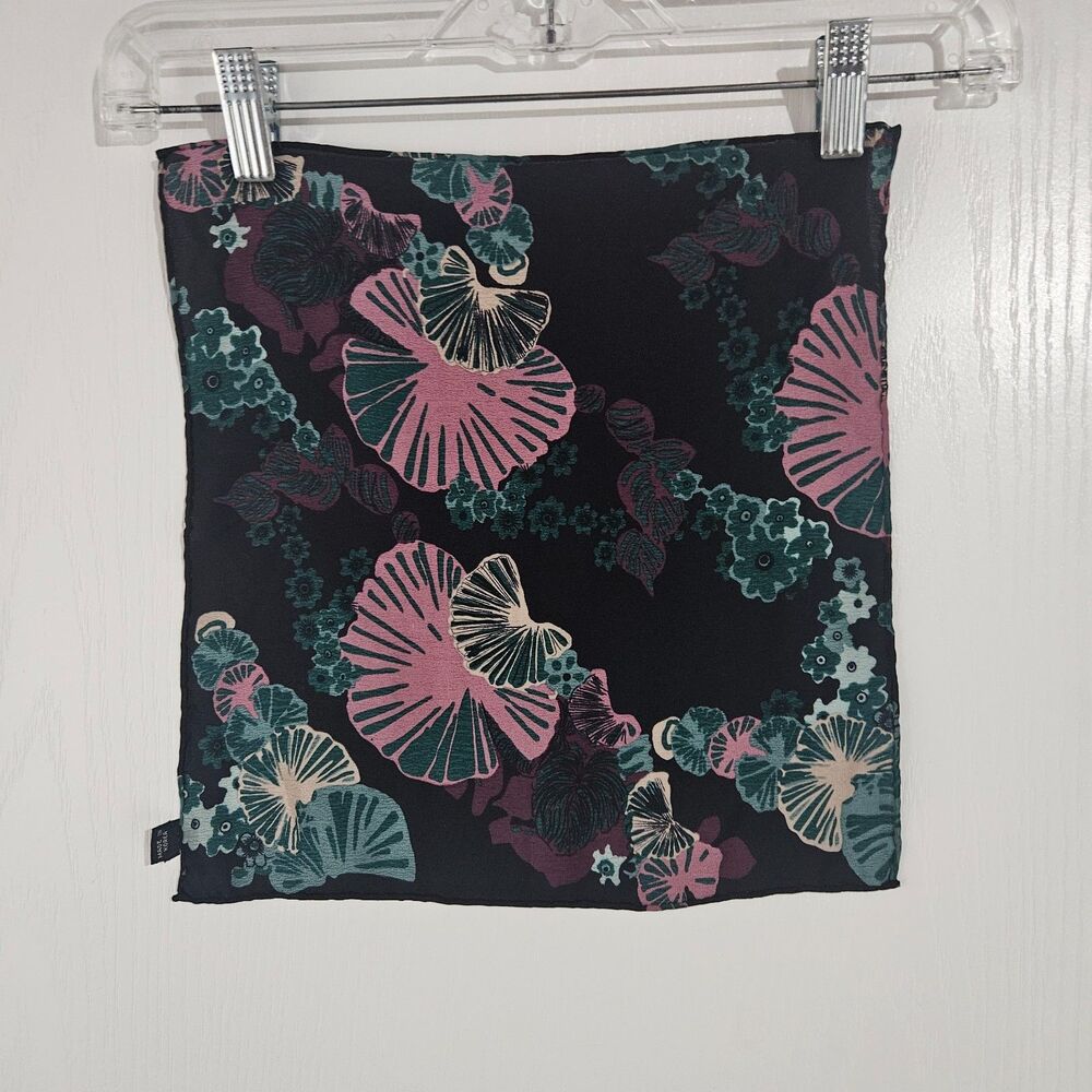 Korean Silk Ginkgo Pocket Square Hand Rolled Hem 11X11